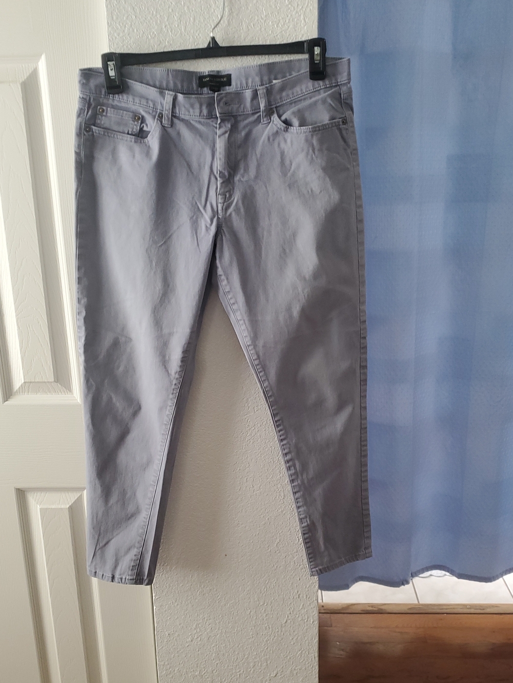 Banana Republic Light Gray Straight-Leg Jeans